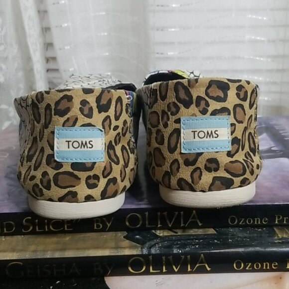 RARE Toms Mix Pattern Leopard Print & Bubble Graffiti Canvas Classic Shoes Sz10 - Picture 3 of 8